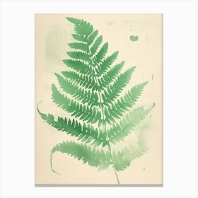 Green Ink Painting Of A Walking Fern 1 Canvas Print