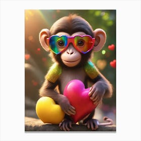 Monkey In Sunglasses 1 Canvas Print