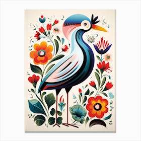 Scandinavian Bird Illustration Albatross 4 Canvas Print