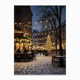 Christmas Market In Berlin Canvas Print