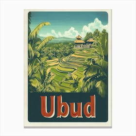 Aihrgdesign A Vintage Travel Poster Of Ubud Canvas Print