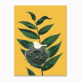 Birds Nest Fern Plant Minimalist Illustration 6 Canvas Print