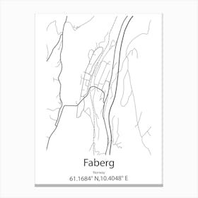 Faberg,Norway Minimalist Map Canvas Print