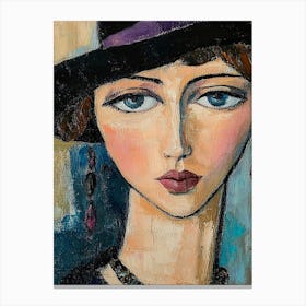 Woman In A Hat 1 Canvas Print