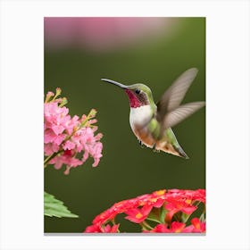 Male Ruby Throated Hummingbird-Reimagined 10 Canvas Print