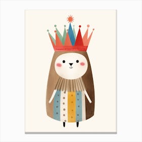 Little Porcupine 2 Wearing A Crown Canvas Print