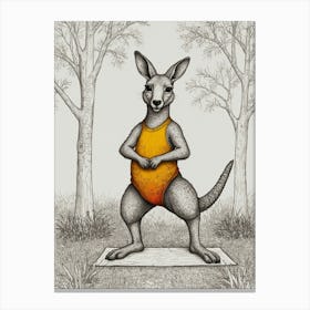 Kangaroo Yoga 4 Canvas Print