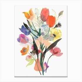 Tulip 4 Collage Flower Bouquet Canvas Print