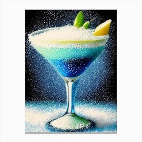 Frozen Margarita Pointillism Cocktail Poster Canvas Print