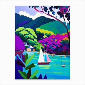 Gaya Island Malaysia Colourful Painting Tropical Destination Canvas Print