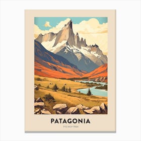 Patagonia 1 Vintage Hiking Travel Poster Canvas Print