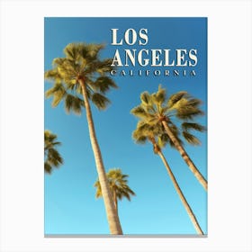 Vintage Los Angeles, California Palm Tree Travel Poster Canvas Print