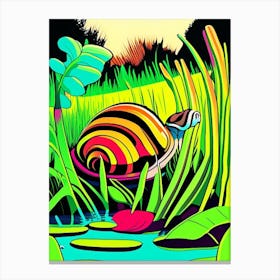 Garden Snail In Wetlands 1 Pop Art Canvas Print