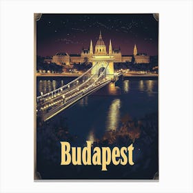 Aihrgdesign A Vintage Travel Poster Of Budapest 3 Canvas Print