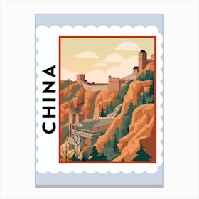 China 3 Travel Stamp Poster Canvas Print