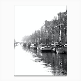 Amsterdam Bridge Black and White Canvas Print