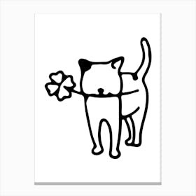 Shamrock Cat hand drawing cute illustration Stampe su tela