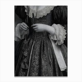 Lady In Black And White Canvas Print