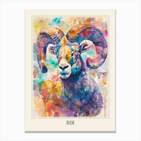 Ram Colourful Watercolour 3 Poster Canvas Print