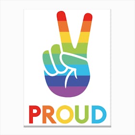 Proud Peace Sign LGBT Pride Canvas Print