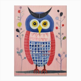 Playful Illustration Of Owl For Kids Room 3 Canvas Print