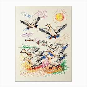 Flock Of Geese Canvas Print