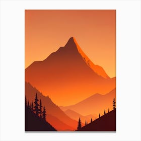 Misty Mountains Vertical Composition In Orange Tone 163 Canvas Print