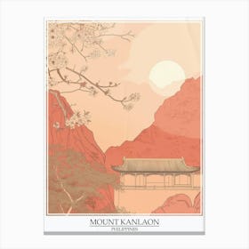 Mount Kanlaon Philippines Color Line Drawing 5 Poster Canvas Print