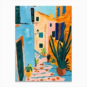 Travel Poster Happy Places Dubrovnik 1 Canvas Print