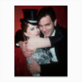 Moulin Rouge Nicole Kidman And Ewan Mcgregor In A Pixel Dots Art Style Canvas Print