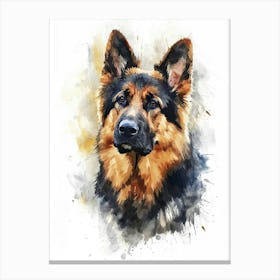 German Shepherd Watercolor Painting 4 Canvas Print