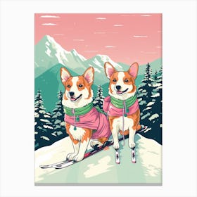 Ski Hill Dogs 1 Canvas Print