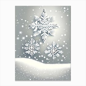 Snowflakes, On A Field, Snowflakes, Marker Art 1 Canvas Print