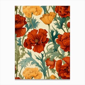 Poppy Seamless Pattern 1 Canvas Print