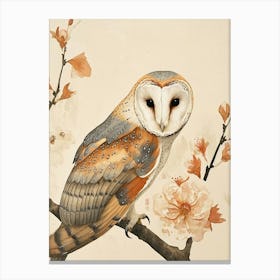 Barn Owl Japanese Painting 2 Canvas Print