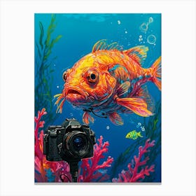 Fish And Camera Canvas Print