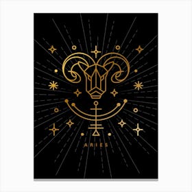 Aries Zodiac Sign — Zodiac geometric Canvas Print