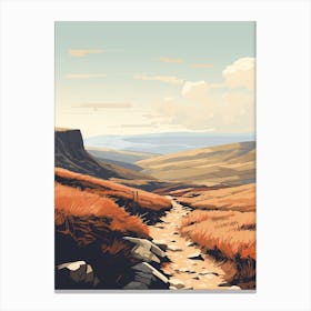 Pennine Way England 3 Hiking Trail Landscape Canvas Print