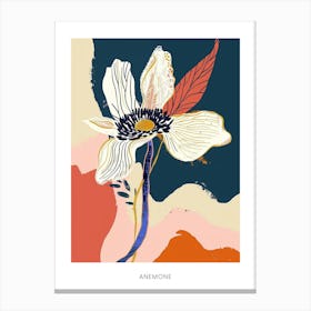 Colourful Flower Illustration Poster Anemone 2 Canvas Print