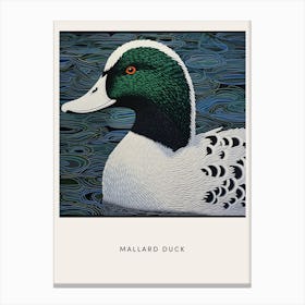 Ohara Koson Inspired Bird Painting Mallard Duck 1 Poster Canvas Print
