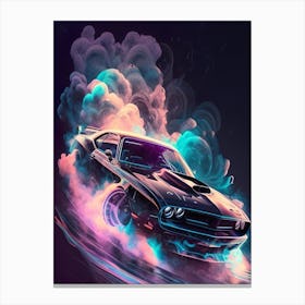 Muscle Smoke Drift Retro Racing vintage classic Car 11 Canvas Print