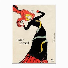 Jane Avril (1899) 1, Henri de Toulouse-Lautrec Canvas Print