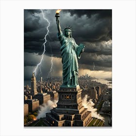 Statue Of Liberty In New York City 4 Canvas Print