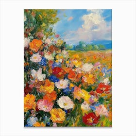 Flowers Paintings Monet Painting Claude Impressionism Paint Landscape Flower Meadow Leinwandbild