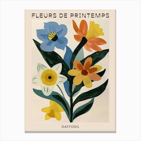 Spring Floral French Poster  Daffodil 2 Toile