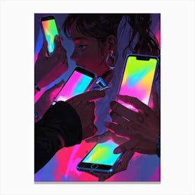 Neon Iphone Wallpaper Canvas Print