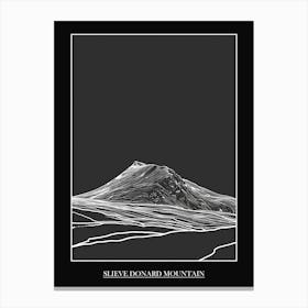 Slieve Donard Mountain Line Drawing 4 Poster Canvas Print
