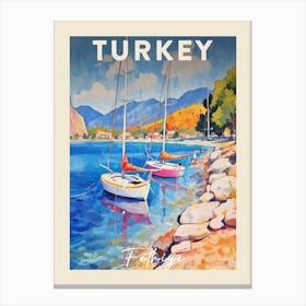 Fethiye Turkey 3 Fauvist Painting  Travel Poster Canvas Print