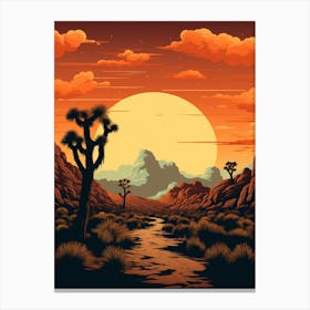 Joshua Tree National Park In Gold And Black (1) Canvas Print