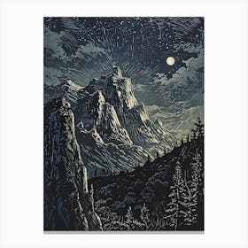 Night In The Mountains 3 Canvas Print